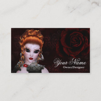 Fantasy Redhead Dark Gothic Style Business Card 2 Visitenkarte