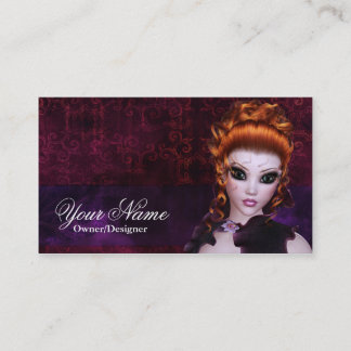 Fantasy Redhead Dark Gothic Style Business Card Visitenkarte
