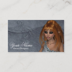 Fantasy Redhead Fairy Hübsch Business Card Visitenkarte