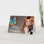 Fantasy Redhead with Butterfly Birthday Card Karte<br><div class="desc">add your own message inside (this card is blank inside - click CUSTOMIZE to add a message for us print for you!) ... . © 2004-2015 MarloDee Designs: All rights reserved. All necessary lications have been purchased and are wir gehen. Bilder auf der Website NOT PUBLIC DOMAIN. You may not...</div>