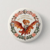 Fantasy-Ritter-Prinzessin-Drache Individuelle Ästh Button (Vorderseite)