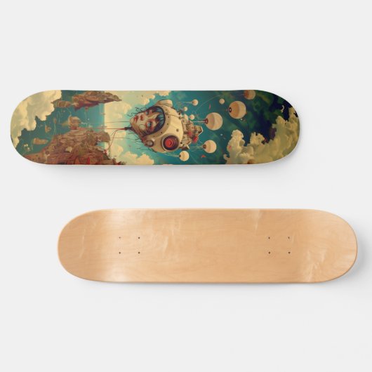 Fantasy-Roboter-Wall-Kunst-Skateboard Skateboard (Horizontal)