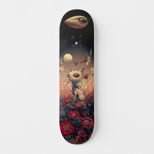 Fantasy robotic Cat skateboard (Vorderseite)