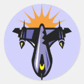 Fantasy Rocket Ship Flight Sticker (Vorderseite)