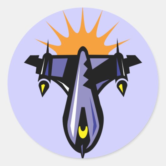 Fantasy Rocket Ship Flight Sticker (Vorderseite)