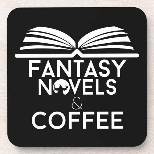 Fantasy Romane und Kaffee Getränkeuntersetzer (Vorderseite)