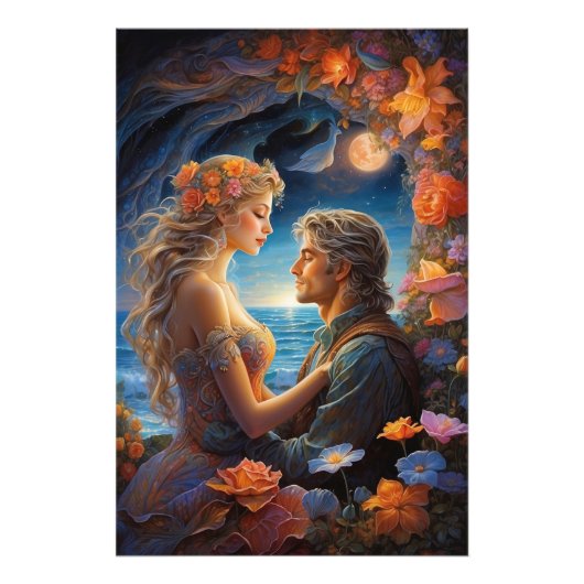 *~* Fantasy Romantic Moon AP51 Couple Fotodruck (Vorne)