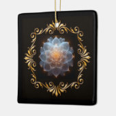 Fantasy Romantische Blume und Goldrahmen Keramikornament (Links)