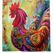 Fantasy Rooster Duschvorhang (Vorderseite)
