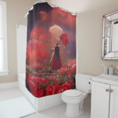 Fantasy Rose Field Under Sky Duschvorhang (Beispiel)