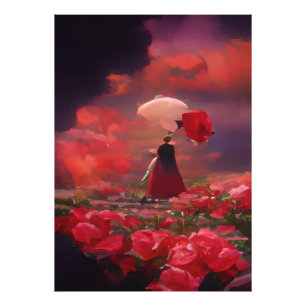 Fantasy Rose Field Under Sky Fotodruck