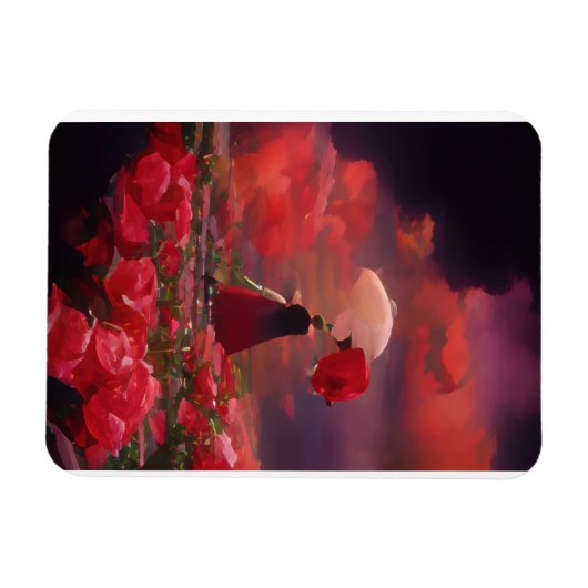 Fantasy Rose Field Under Sky Magnet (Horizontal)