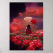 Fantasy Rose Field Under Sky Poster (Vorne)