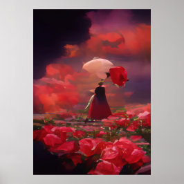 Fantasy Rose Field Under Sky Poster
