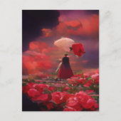 Fantasy Rose Field Under Sky Postkarte (Vorderseite)