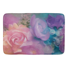 Fantasy-Rose in rosa und Lila Vintag gestrichen Badematte