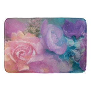 Fantasy-Rose in rosa und Lila Vintag gestrichen Badematte