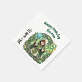 Fantasy-RPG-Heiler Anime Chibi-Spieler Geburtstag Serviette (Ecke)