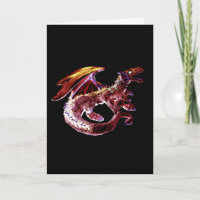 Fantasy Rubinroter Drache Karte Anpassbar