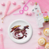 Fantasy Ruby Red Dragon Pappteller (Party)