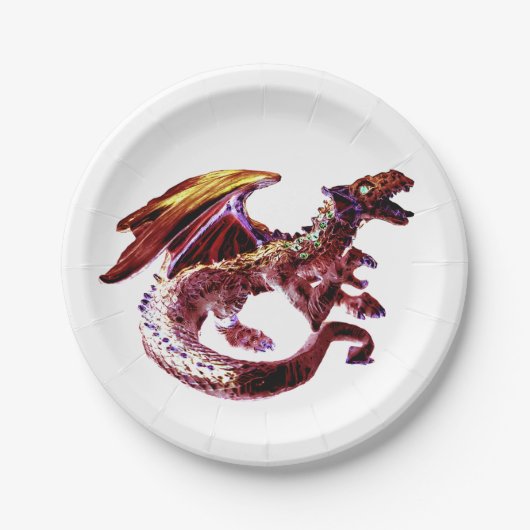 Fantasy Ruby Red Dragon Pappteller (Vorderseite)