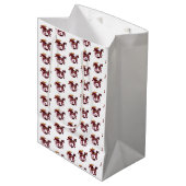Fantasy Ruby Red Dragon White Mittlere Geschenktüte (Vorderseite Schrägansicht)