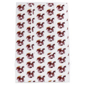 Fantasy Ruby Red Dragon White Mittlere Geschenktüte (Rückseite)