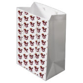 Fantasy Ruby Red Dragon White Mittlere Geschenktüte (Rückseite Schrägansicht)