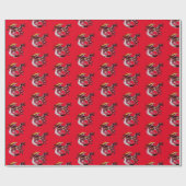 Fantasy Ruby Red Dragon Wrapping Paper Red Geschenkpapier (Flach)