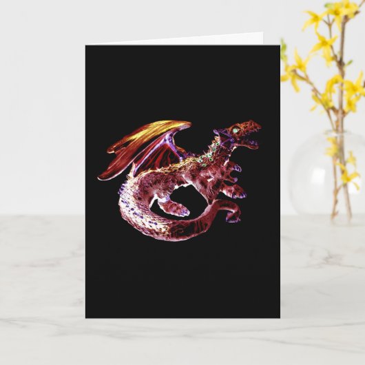 Fantasy Ruby Reds Dragon Card Karte (Gelbe Blume)