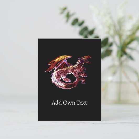 Fantasy Ruby Reds Dragon Postkarte (Stehend Vorderseite)