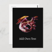 Fantasy Ruby Reds Dragon Postkarte (Vorne/Hinten)