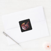 Fantasy Ruby Reds Dragon Quadratischer Aufkleber (Umschlag)