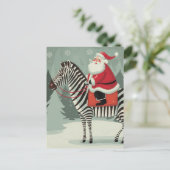 Fantasy Santa und Zebra Storybook Style Postkarte (Stehend Vorderseite)