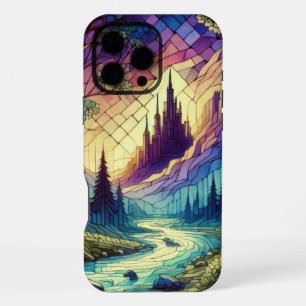 Fantasy-Schloss mit verzaubertem Wald und Fluss iPhone 16 Pro Max Hülle