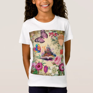 Fantasy-Schloss Schmetterling Lustiges Süßes Desig T-Shirt
