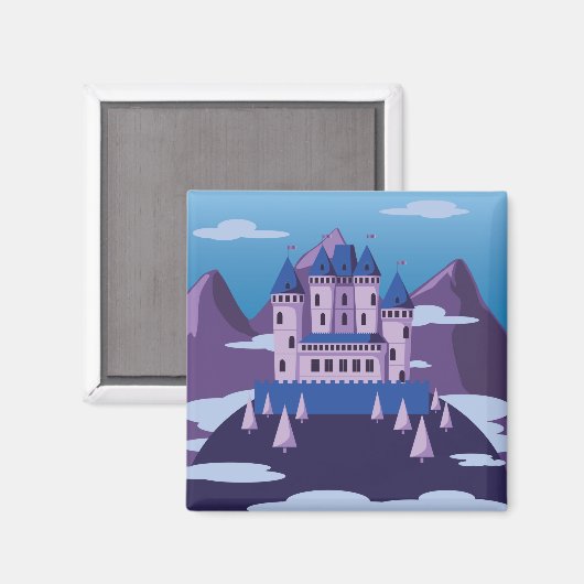 Fantasy-Schlossmagnet Magnet (Vorderseite/Rückseite)