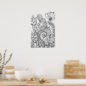 Fantasy-Schmetterling, Blume-Farbposter 16" x24" Poster (Küche)
