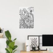Fantasy-Schmetterling, Blume-Farbposter 16" x24" Poster (Heimbüro)