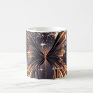 Fantasy Schmetterling Gold Glanz Kaffeetasse