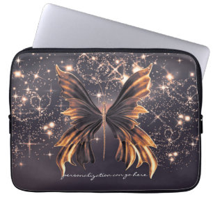 Fantasy Schmetterling Gold Glanz Laptopschutzhülle