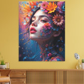 Fantasy Schöne Blume Faicess Prinzessin Leinwanddruck (Insitu (Wohnzimmer))