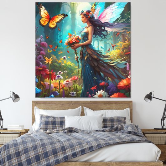 Fantasy Schöne Blumengarten Leinwanddruck (Insitu (Schlafzimmer))