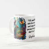 Fantasy Schöne Butterfly Faidgarten Zitat Kaffeetasse (Vorderseite Links)