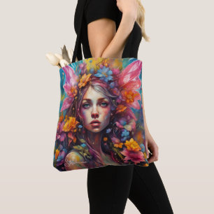 Fantasy Schöne farbenfrohe Blume Fee Tasche