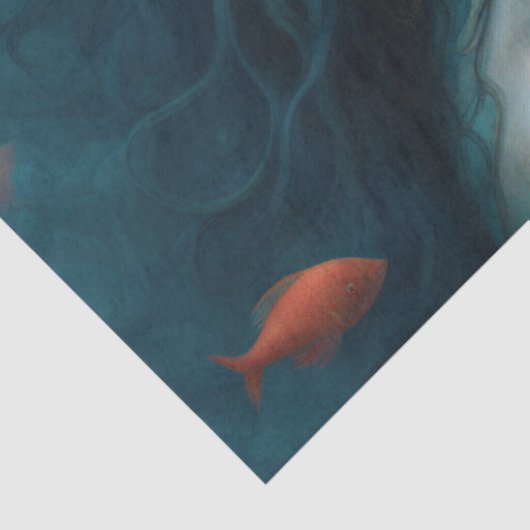 Fantasy Schöne Meerjungfrau Prinzessin Decoupage Seidenpapier (Detail)