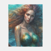 Fantasy Schöne Meerjungfrau Prinzessin Fleecedecke (Vorderseite)