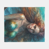 Fantasy Schöne Meerjungfrau Prinzessin Fleecedecke (Vorderseite (Horizontal))
