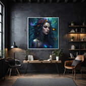 Fantasy Schöne Meerjungfrau Prinzessin Violet Leinwanddruck