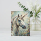 Fantasy Schönes Einhorn im Wald Postkarte (Stehend Vorderseite)